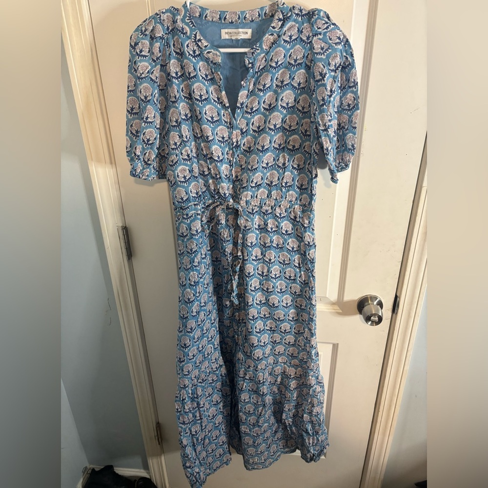 Emerson Fry Blue and White Floral Maxi Dress size s EUC